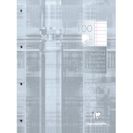 Clairefontaine - Ref 5814C - Punched Refill Pad (Pack of 100 Sheets) - A4 (210 x 297mm) in Size, Lined Rulings with Margin, 90gsm Paper, 2-Hole Punched