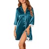 Ekouaer Satin Nightgowns for Women Button Down Sleepshirt 3/4 Sleeve