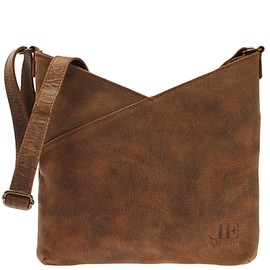 LECONI LE0065 Women's Shoulder Bag Natural Soft Leather Handbag 32 x 29 x 3 cm, Brown - Vintage