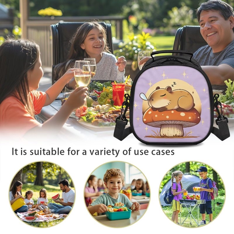 Renewold Cute Capybara Kids Lunch Box Large Capacity Insulated Lunch