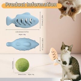2Pcs Silicone Cat Toys, Multi-Functional Chew, Treat Dispenser, Interactive Feeder Toy for Indoor Cats, Food Puzzle Kitten Teething Toys, Durable Pet Training Toy with Catnip Ball (Pink&Green /Blue)