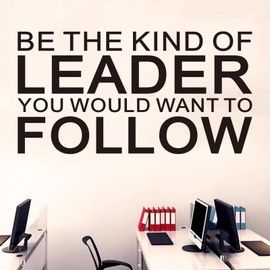 Inspirational Quotes Wall Decals for Office: Motivational Gym School Classroom Garage Bedroom Vinyl Art Wall Stickers - Be The Kind of Leader 36.2" X 19"