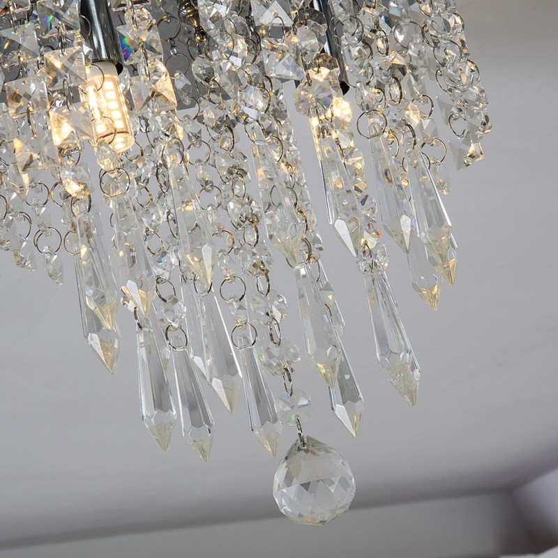lifeholder Mini Chandelier, Crystal Chandelier Lighting, 2 Lights, Flush Mount