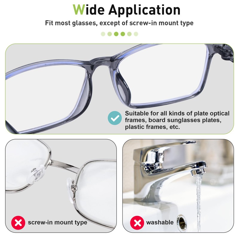 Eyeglass Nose Pads-Upgraded Soft Silicone Adhesive Glasses Nose Pad, Anti-Slip
