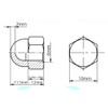 M6 Hexagon Domed Cap Nuts Fit Screws Bolts Black Zinc