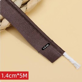 5mx1.4cm Brown Polyester Piping Trim Satin Piping Cord Tape for Edge Sewing