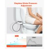 Dual Retractable Nozzles Modern Toilet Bidet Attachment White Non-Electric Seat