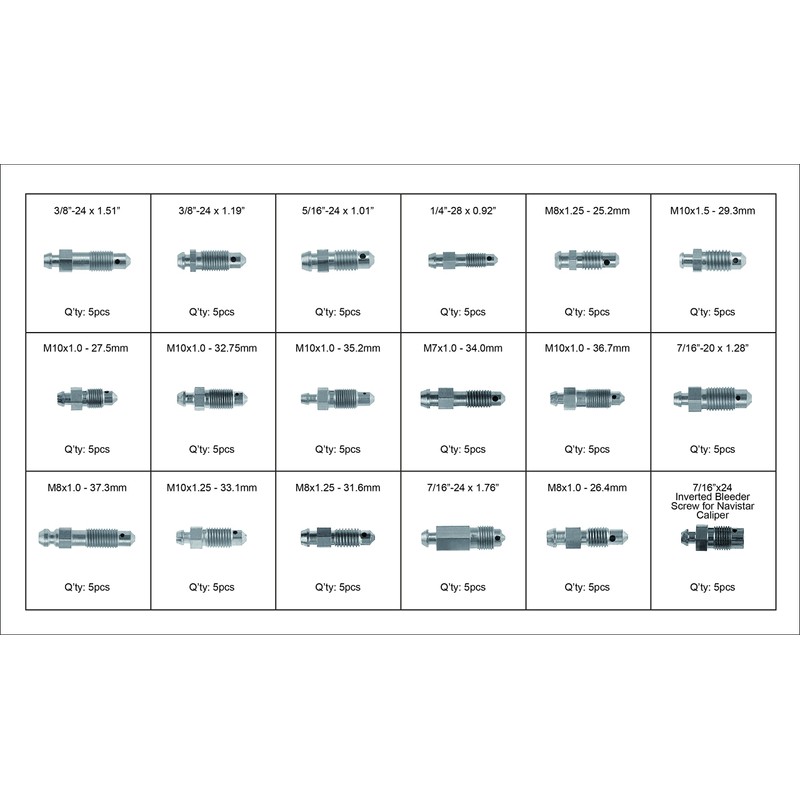 Swordfish 30300-90pc Brake Caliper & Wheel Cylinder Bleeder Screw Nipple