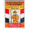 1900's Scout Brand Firecracker Label Fridge MAGNET metal glossy last