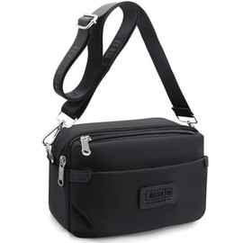 REETEE Women's Shoulder Bag Waterproof Nylon Small Handbag Women's with Many Compartments Crossbody Bags for Women, Small Women's Shoulder Bags with Adjustable Removable Wide Strap, black