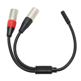 Dual XLR Male to 3.5mm Female Stereo Cable, Professional Balanced 3.5mm to XLR Microphone Cable, Distortion, Multiple Shielding, High Durability