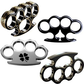 Pack of 4 Decals CAR Sticker Irish Brass Knuckles Decal Vinyl CAR Sticker | Cars Trucks Notebook Computer Laptop | Gold | Metalic, Size 4'' x 3'' inches