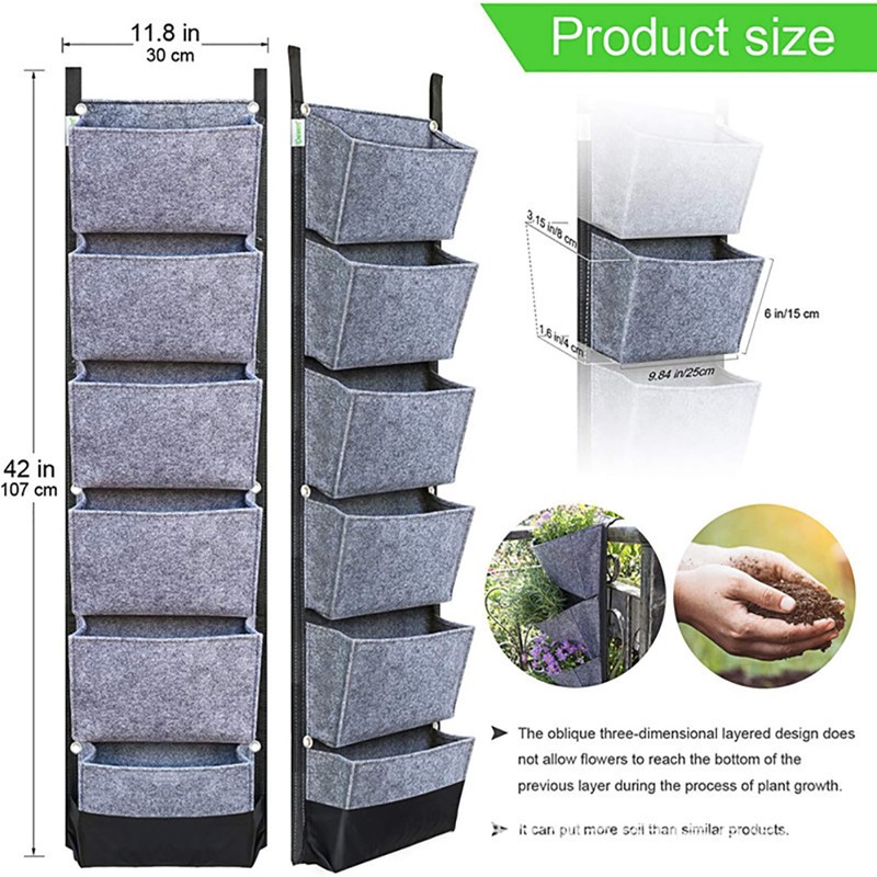 Vertical Planter Wall Mounted Planting Bag Outdoor Greening Container Garden