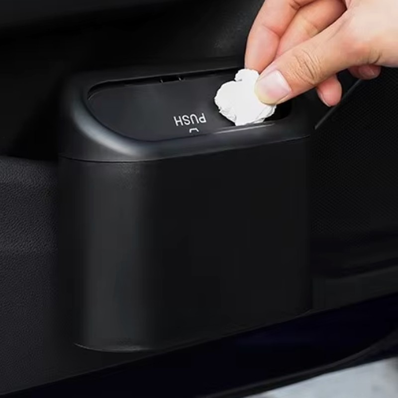 Mini Car Trash Can with Lid for Daily Cleanup –