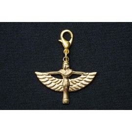 Miniblings Isis Figure Charm Pendant Egypt Egyptian Goddess Flying Figure Gold – Handmade Fashion Jewellery I Silver Plated Pendant Charm Bracelet – Pendant for Bracelet, Metal