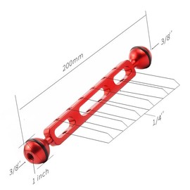 Yornimir Underwater Photography Ball Head Clamp, Aluminum Diving Bracket, SLR Camera Mount (Black, 200mm)