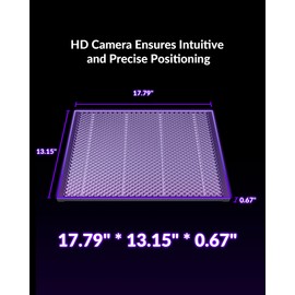 Honeycomb Laser Bed Accessory for WeCreat Vision Laser Engraver and Cutter Machine, 17.79" x 13.15" x 0.67" Aluminum Panel, Best for Tiny Projects, for Heat Dissipation and Cleaner Cutting