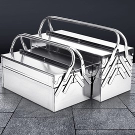 Retractable 5 Trays Stainless Steel Cantilever Tool Box Organizer, Folding Portable Auto Maintenance Storage Organizer (420)