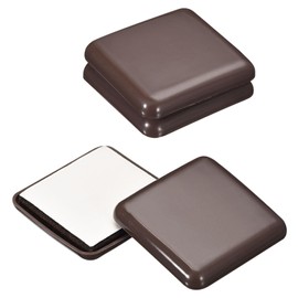 uxcell Furniture Sliders, 4Pcs 2" - Plastic Self-Adhesive Square Sliding Pads, Chair Glides for Carpeted Tile Vinyl Hardwood Floors (Brown)