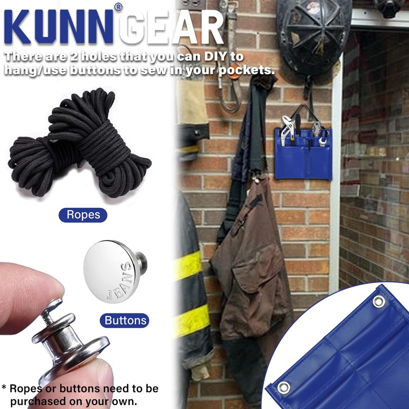 KUNN Firefighter 4-Pocket Tool Pouch Inside Turnout Coat Bunker Pocket