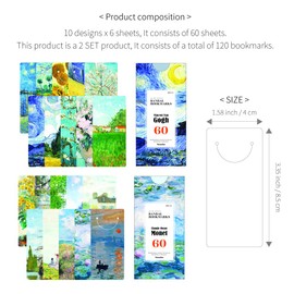 Monolike Bandal Bookmarks Gogh + Monet, 120 Pieces