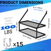 Miyili 30-Inch Kitchen Pot Rack with 15 Hooks, Wall Mounted
