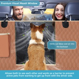 Lassie Dog Car Seat Covers for Back Seat with 2 Seat Belts, Waterproof Dog Car Hammock with Mesh Window Durable Scratch Proof Nonslip Pet Carseat Covers Universal Fit Protector for Cars, Trucks & SUVs