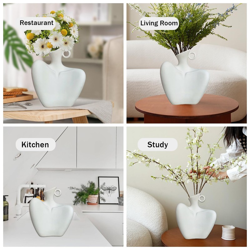 Ceramic Female Form Body Shape Flower Vase for Home Decor