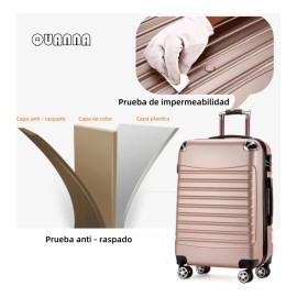 Maleta Viaje 20in Quanna Duradera Ligera Doble Rueda De 360asa Telescpica Y Candado De Seguridad Material Abs Ultra Resistente Cabina Equipaje De...