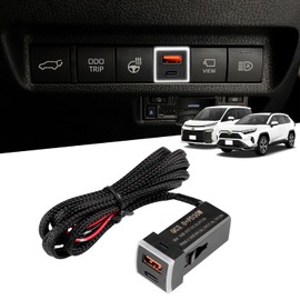 GIMUYA USB Port Extension Power Supply Unit, qc3.0, Type-A, Pd, Type-c, Noah, Voxy, 90 Series, RAV4, 50 Series, Harrier 80 Series, Land Cruiser, 300 Series, 150 Series, Late Crown, 220 Series, Car Usb