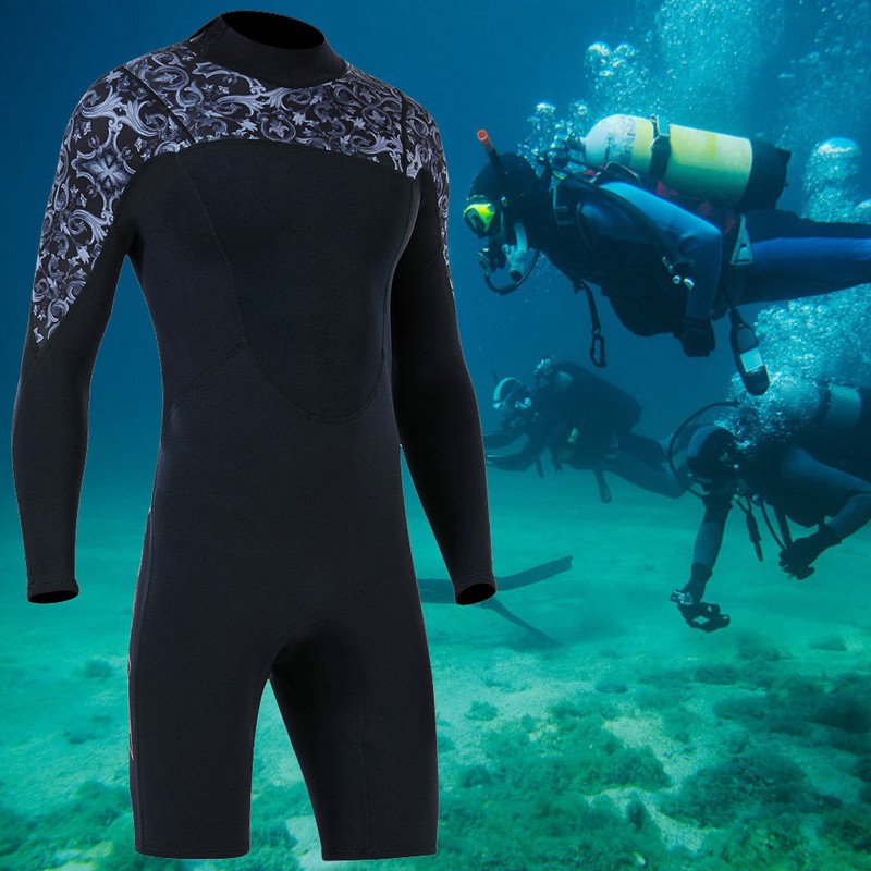 1.5MM Diving Onepiece Swimsuit Wetsuit Short Trousers for Snorkeling Surfing(Man