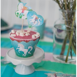 10 Muffin Picks * Star Tail * as Decoration for Children's Birthday and Theme Party | Muffin Picks Made of Wood and Paper | Laura Girls Horses Unicorn Children's Party Birthday