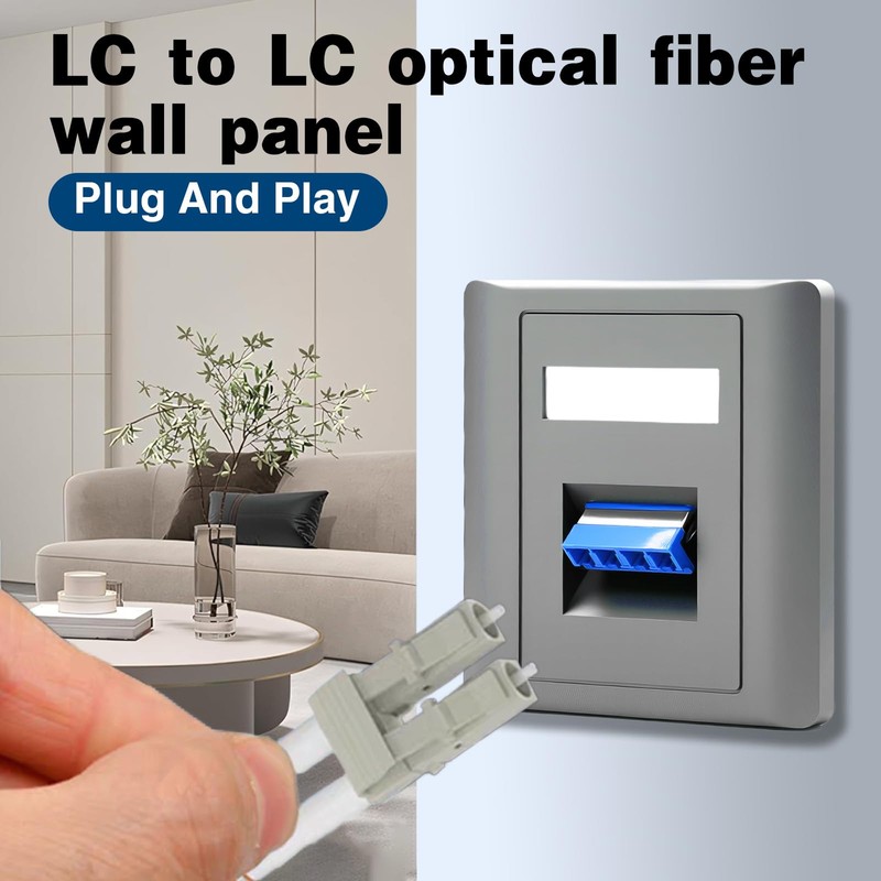 Duttek LC Fiber Wall Plate Coupler, Single/Duplex Fiber Optic Wall
