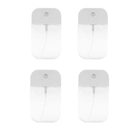 Luhaomisky 4 Pcs White Spray Bottles 50M Clear Portable Card Spray Bottles Hand Sanitizer Bottles Empty Plastic Perfume Atomizer Vials for Female