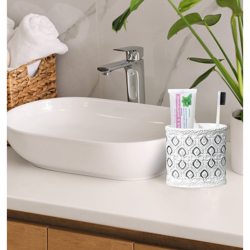 Popular Bath T B Holder Monaco, Toothbrush, White