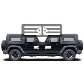 Yoonek Graphics Puerto Rico PR Flag Decal Sticker for Car Window, Laptop and More. #1379White6