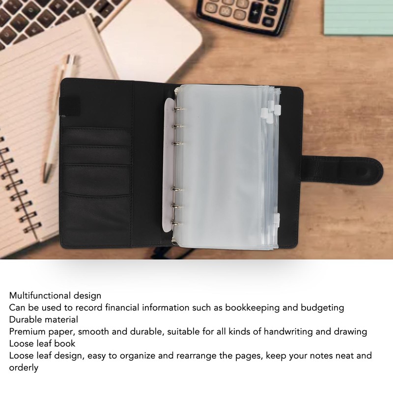 A6 Loose Leaf Notebook with Paper Detachable Leather Cover 6