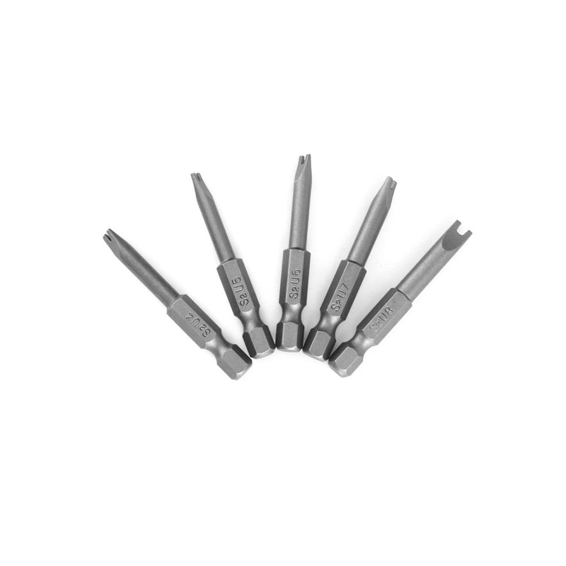 QWORK® Schraubendreher Bits U Typ sicherheitsbits 1/4" Hex Shank 50mm