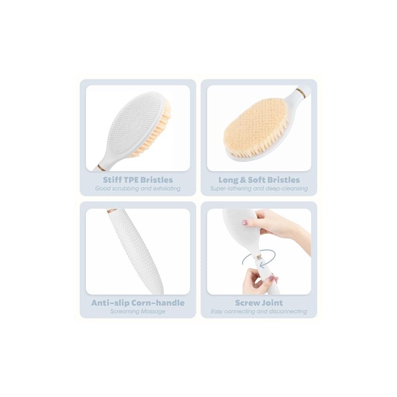 Cepillos Corporales de Silicona para Baño (Negro-set 4)