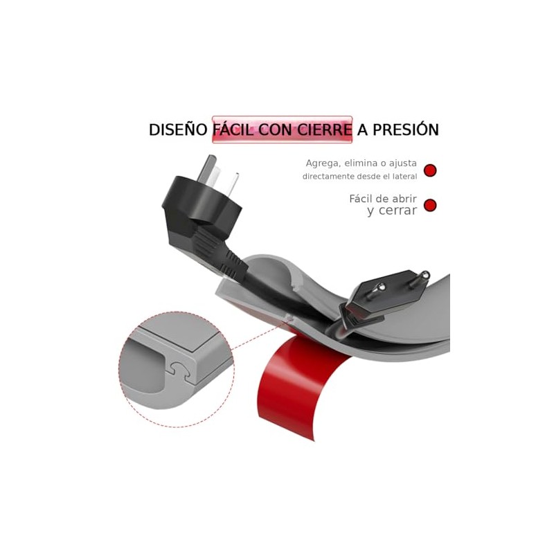 Cubierta de Cable de Suelo 6.6FT, Organizador Cables Autoadhesivo Silicona,