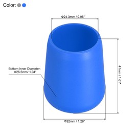 PATIKIL Fishing Rod Butt Cushion, 4 Pcs Silicone Fish Rods Seat Cushions Protector Cap End, Large, Blue, Gray