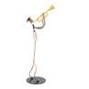 Trumpet Player Figurine Modern Abstract Handcrafted Metal Musician Sculpture for