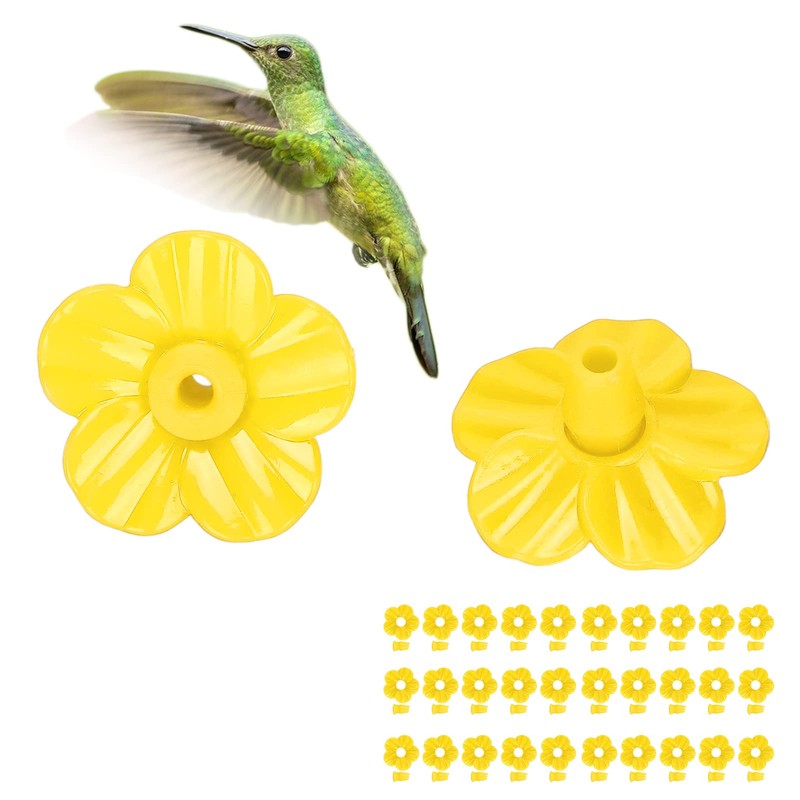 Ejoyous - Alimentador de colibrí, 30 flores de repuesto, amarillas,