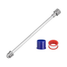uxcell 12"/30cm Airless Paint Spray Gun Tip Extension Pole Rod Painting Aluminum Alloy Light Airless Paint Sprayer Extension Universal Replacement Tool, Silver