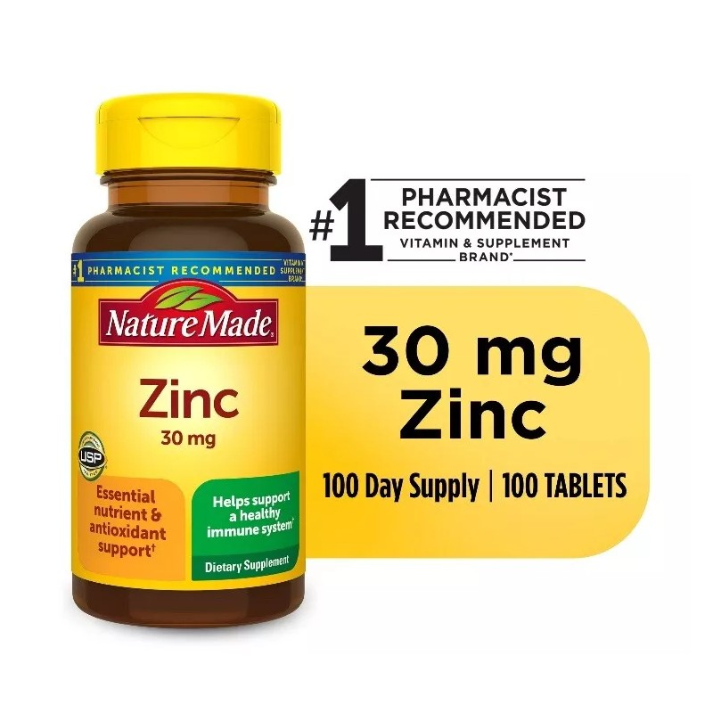 Nature Made Zinc 30 mg Tablets, Dietary Supplement for Immune