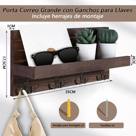 Porta Llaves para Pared-Llavero Vintage de Pared, Portallaves de Pared, Ganchos para Llaves, Perchero Organizador Porta Llaves, Llaves Colgar