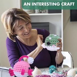 YUMILI Beginners Crochet Starter Kit, Crochet Set for Beginners, Animal Crochet Package Complete Amigurumi Starter Set with Video Tutorials, DIY Crochet Kit for Kids Adults, Gift for Craft Lovers