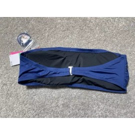 Vince Camuto Bikini Top  Womens L Removable Pads with Straps Lined Stretch Blue