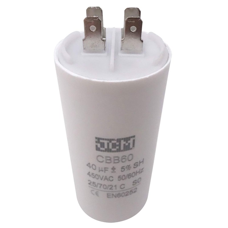 JCM Motor Run Capacitor 40uf MFD 250V/450V AC Volts Round