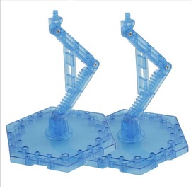 Bioristar Pack of 2 HG RG Hobby Action Base Model Stand Hobby Display Stand (1/144 Scale) (2pcs Aqua Blue)